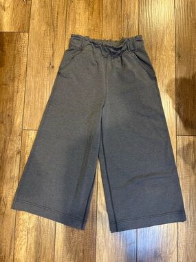 lululemon athletica Dark Grey Cropped Wide-Leg Athleisure Lounge Pants